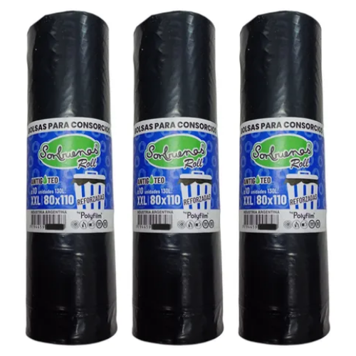 ROLLO CONSORCIO NEGRAS SONBUENAS ANTIGOTEO 80X110 - 20 ROLLOS X10 UN