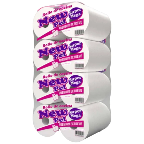 ROLLO DE COCINA NEW PEL PREMIUM BLANCO 200 PAÑOS X8 UN