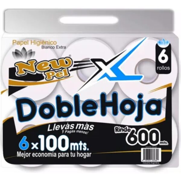 PAPEL HIGIÉNICO NEW PEL DH 100 MTS X 6 ROLLOS